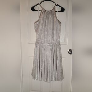 Halston Heritage Shimmering Pale Rose Gold Racerback Dress